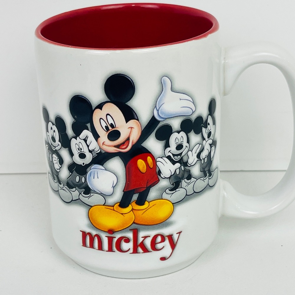 Disney Parks Mug Mickey Mouse White Red Walt Disney World F784-1014-1-15092 EX